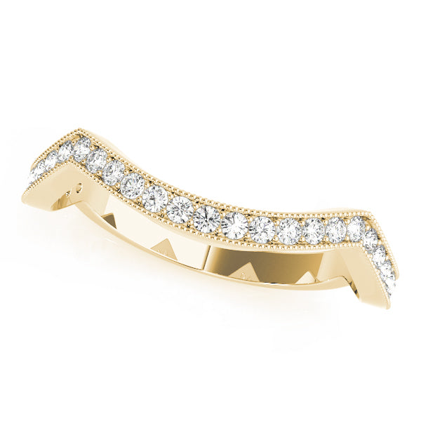 Curved Bands Half Eternity Ring in 10K/14K gold and platinum with certified lab-grown or natural diamonds