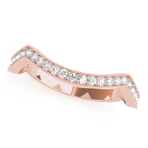 Curved Bands Half Eternity Ring in Gold & Platinum