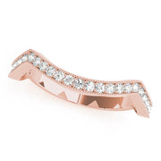 Curved Bands Half Eternity Ring in Gold & Platinum