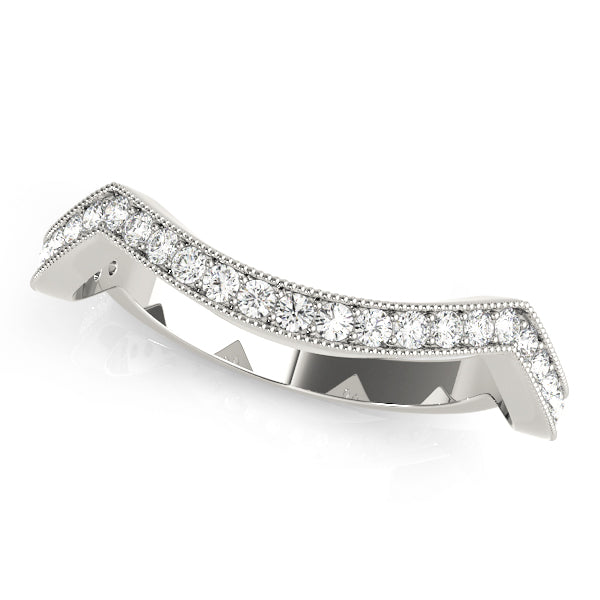 Curved Bands Half Eternity Ring in Gold & Platinum