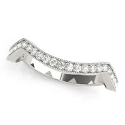 Curved Bands Half Eternity Ring in Gold & Platinum