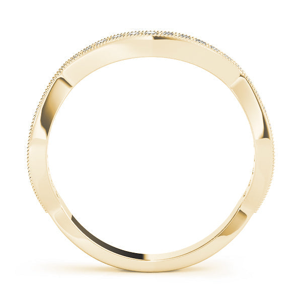 Curved Bands Half Eternity Ring in Gold & Platinum