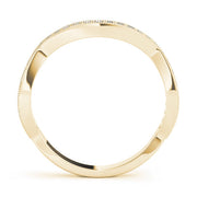 Curved Bands Half Eternity Ring in Gold & Platinum