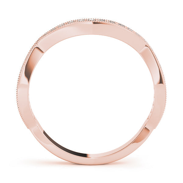 Curved Bands Half Eternity Ring in Gold & Platinum