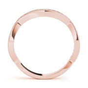 Curved Bands Half Eternity Ring in Gold & Platinum