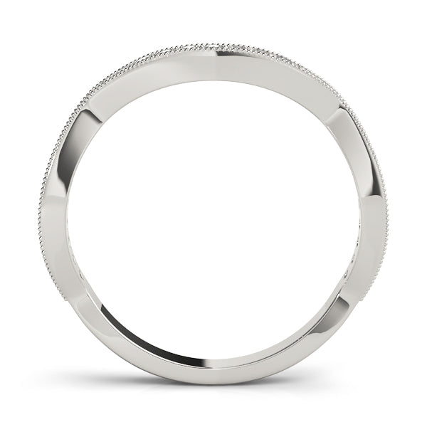Curved Bands Half Eternity Ring in Gold & Platinum
