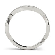 Curved Bands Half Eternity Ring in Gold & Platinum