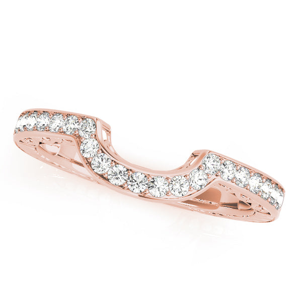 Prong in Channel Curved Half Eternity Ring in Gold & Platinum