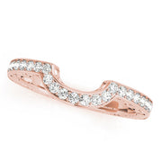 Prong in Channel Curved Half Eternity Ring in Gold & Platinum