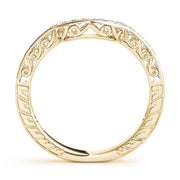 Prong in Channel Curved Half Eternity Ring in Gold & Platinum