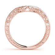 Prong in Channel Curved Half Eternity Ring in Gold & Platinum