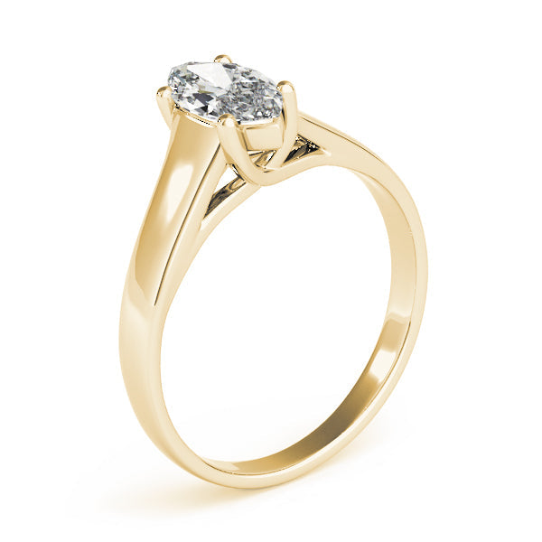 Romantic Solitaires Any Shape Marquise Diamond Engagement Ring in 10K/14K gold and platinum with certified lab-grown or natural diamonds