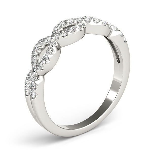 Infinity Half Eternity Ring in Gold & Platinum