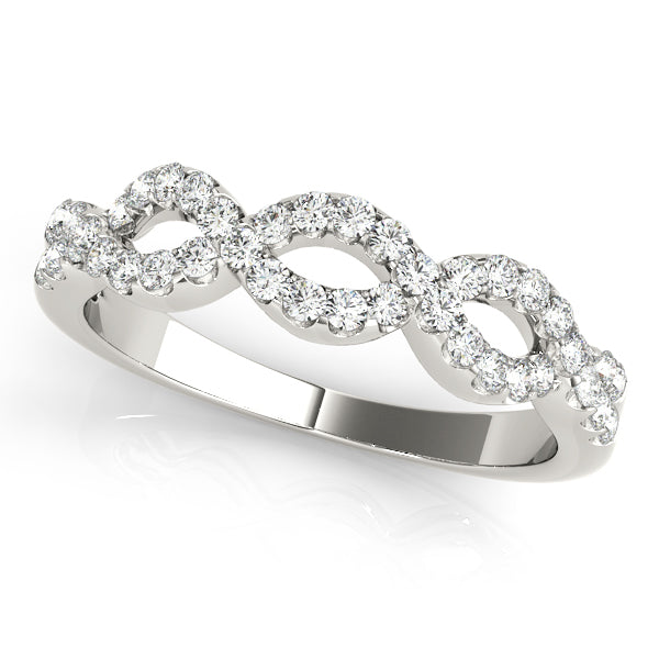 Infinity Half Eternity Ring in Gold & Platinum