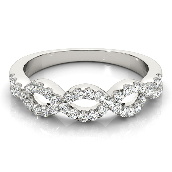Infinity Half Eternity Ring in Gold & Platinum