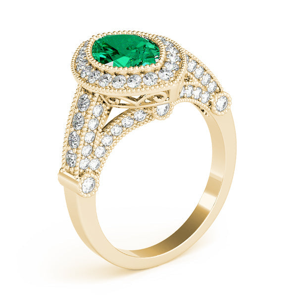 Crowned Color Rings Marquise Diamond Engagement Ring in 10K/14K gold and platinum with certified lab-grown or natural diamonds
