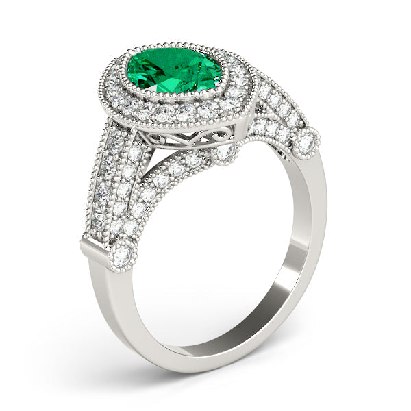 Crowned Color Rings Marquise Diamond Engagement Ring in 10K/14K gold and platinum with certified lab-grown or natural diamonds