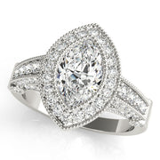 Crowned Color Rings Marquise Diamond Engagement Ring in 10K/14K gold and platinum with certified lab-grown or natural diamonds