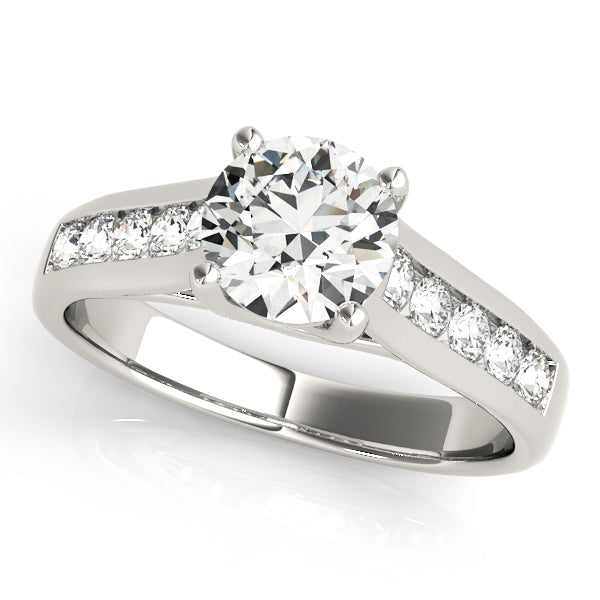Dazzling Trellis Round Diamond Engagement Ring in 10K/14K gold and platinum with certified lab-grown or natural diamonds