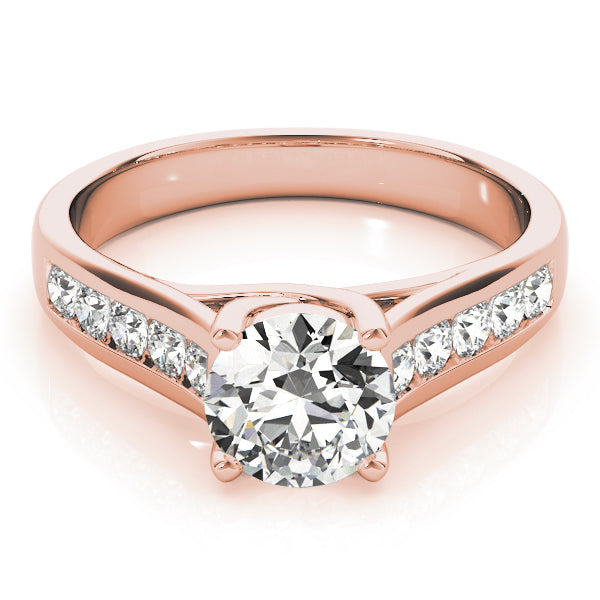 Dazzling Trellis Round Diamond Engagement Ring in 10K/14K gold and platinum with certified lab-grown or natural diamonds