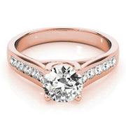 Dazzling Trellis Round Diamond Engagement Ring in 10K/14K gold and platinum with certified lab-grown or natural diamonds