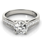 Dazzling Trellis Round Diamond Engagement Ring in 10K/14K gold and platinum with certified lab-grown or natural diamonds