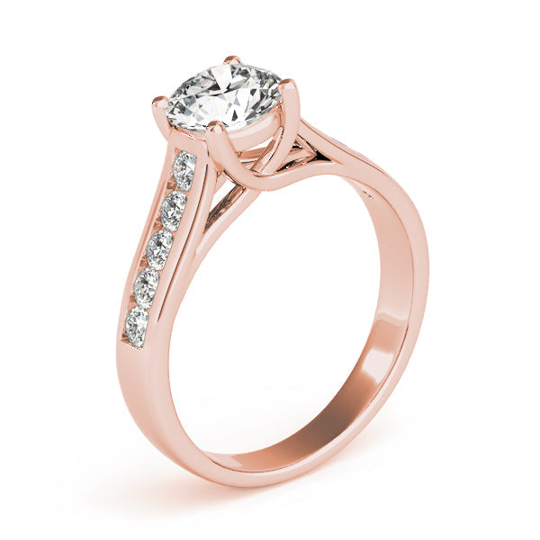 Dazzling Trellis Round Diamond Engagement Ring in 10K/14K gold and platinum with certified lab-grown or natural diamonds