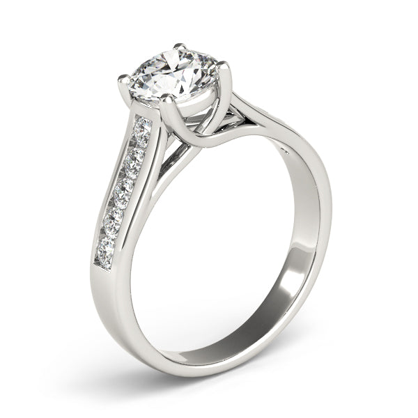 Dazzling Trellis Round Diamond Engagement Ring in 10K/14K gold and platinum with certified lab-grown or natural diamonds