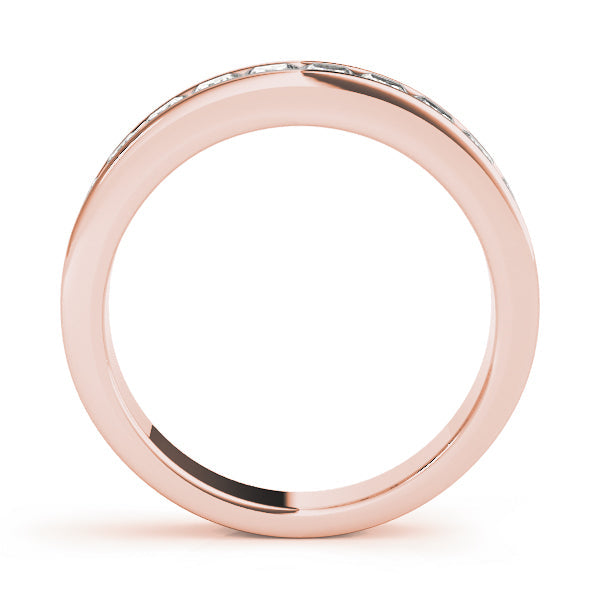 Channel Set Princess Cut Half Eternity Ring in Gold & Platinum