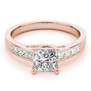 Splendid Trellis Princess Diamond Engagement Ring in 10K/14K gold and platinum with certified lab-grown or natural diamonds