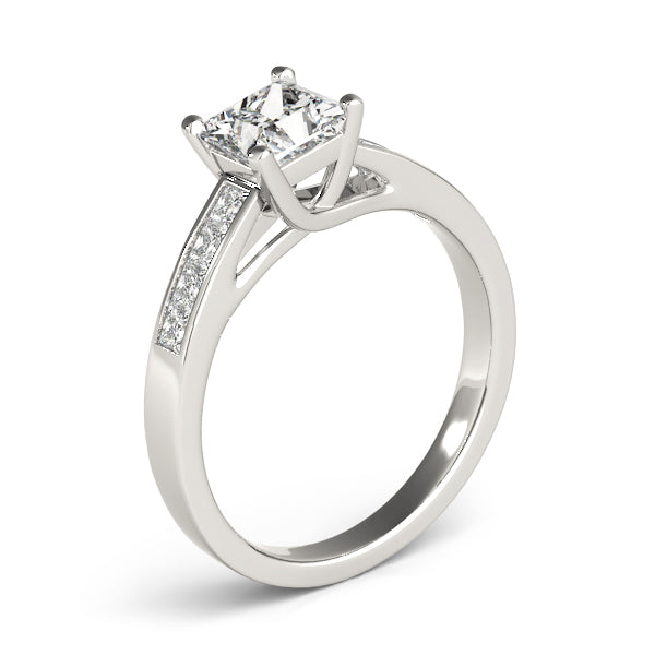 Splendid Trellis Princess Diamond Engagement Ring in 10K/14K gold and platinum with certified lab-grown or natural diamonds