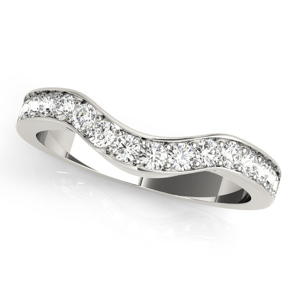 Prong in Channel Curved Half Eternity Ring in 10K/14K gold and platinum with certified lab-grown or natural diamonds