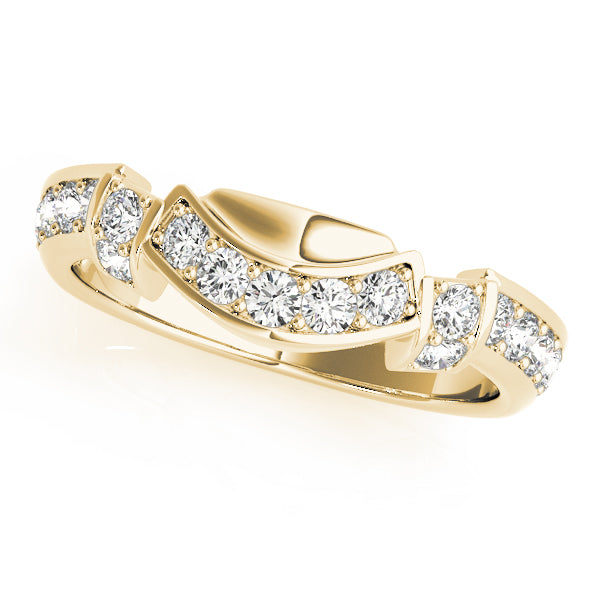 Curved Diamond Half Eternity Ring in 10K/14K gold and platinum with certified lab-grown or natural diamonds