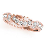Curved Diamond Half Eternity Ring in Gold & Platinum