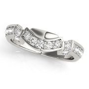 Curved Diamond Half Eternity Ring in Gold & Platinum