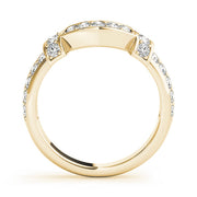Curved Diamond Half Eternity Ring in Gold & Platinum