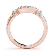 Curved Diamond Half Eternity Ring in Gold & Platinum