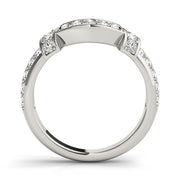 Curved Diamond Half Eternity Ring in Gold & Platinum