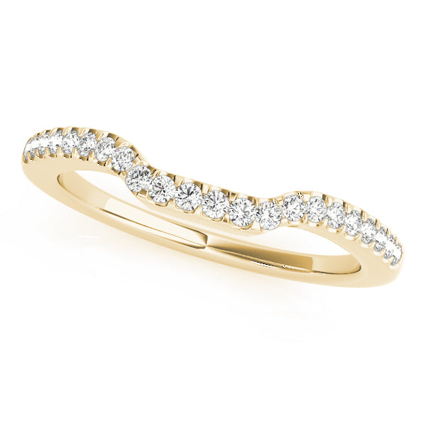 Single Row Curved Half Eternity Ring in 10K/14K gold and platinum with certified lab-grown or natural diamonds