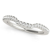 Single Row Curved Half Eternity Ring in Gold & Platinum