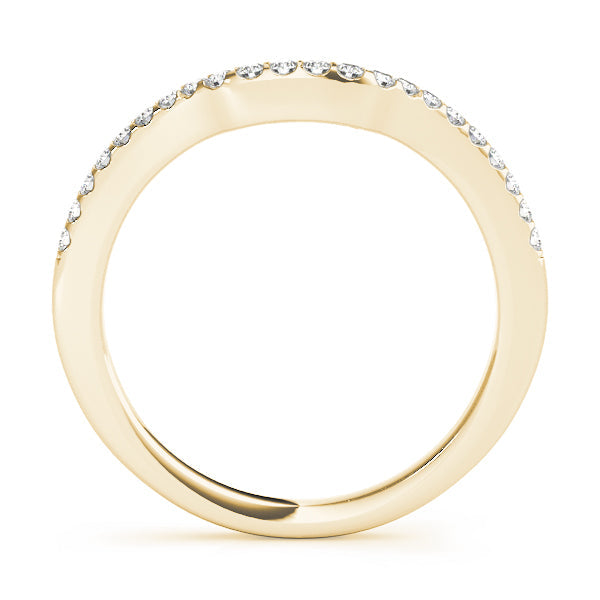 Single Row Curved Half Eternity Ring in Gold & Platinum