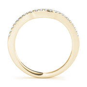 Single Row Curved Half Eternity Ring in Gold & Platinum