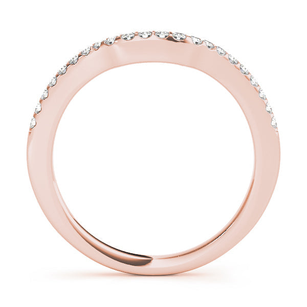 Single Row Curved Half Eternity Ring in Gold & Platinum