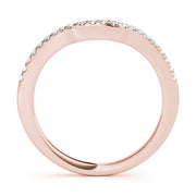 Single Row Curved Half Eternity Ring in Gold & Platinum