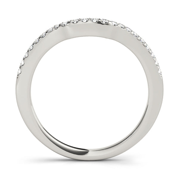 Single Row Curved Half Eternity Ring in Gold & Platinum