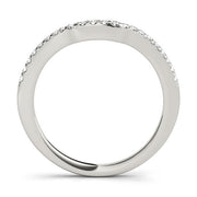 Single Row Curved Half Eternity Ring in Gold & Platinum