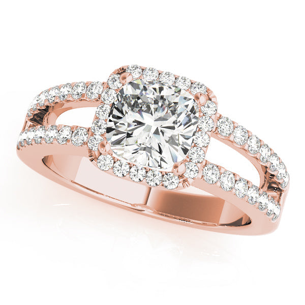 Cherished Halo Princess Diamond Engagement Ring in 10K/14K gold and platinum with certified lab-grown or natural diamonds