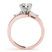 Elegant Fancy Shape Baguette Remounts Round Diamond Engagement Ring in 10K/14K gold and platinum with certified lab-grown or natural diamonds