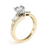 Elegant Fancy Shape Baguette Remounts Round Diamond Engagement Ring in 10K/14K gold and platinum with certified lab-grown or natural diamonds
