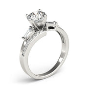Elegant Fancy Shape Baguette Remounts Round Diamond Engagement Ring in 10K/14K gold and platinum with certified lab-grown or natural diamonds